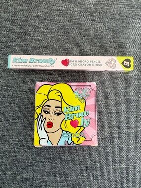 KimChi Chic Kim Browly Smoke Eyebrow Pencil & Medium/Deep Powder Set of 2 NEW